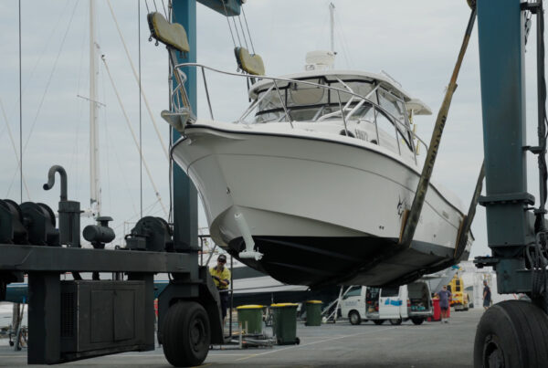 Boat being lifted